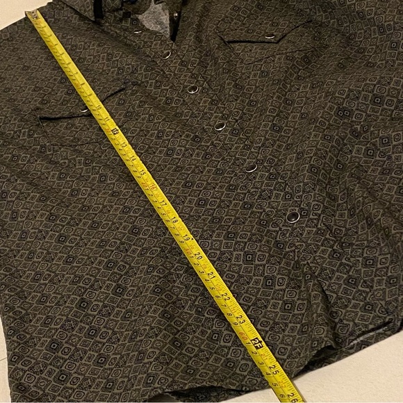 Panhandle Rough Stock Diamond Pattern Snap Down Western Shirt Womens Size M - Picture 10 of 10